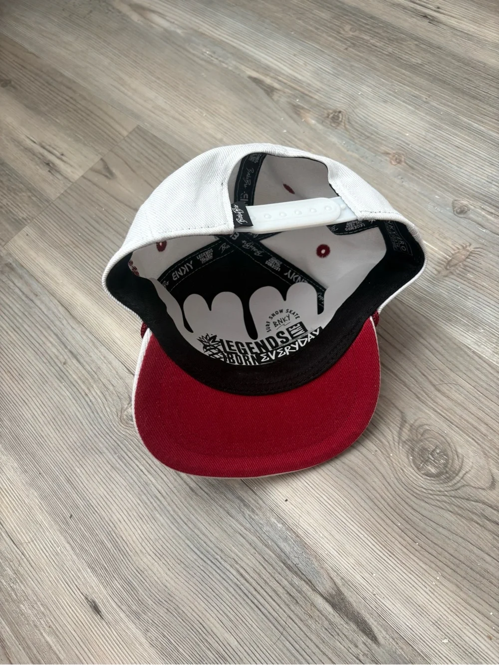 Binky Bro Kids White and Red Logo Snapback Hat